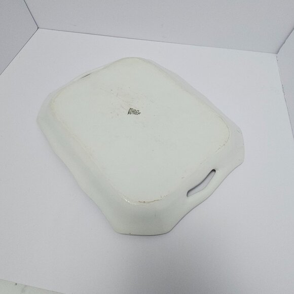 Antique 1914-1922 Signed P.K. Silesia 10"x8" Porcelain Serving Tray Pink Roses - Picture 6 of 6